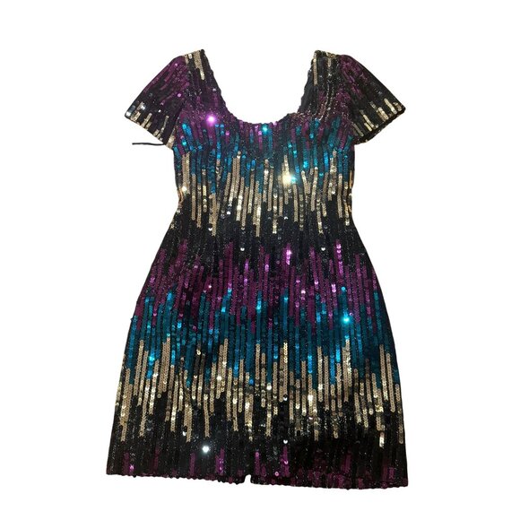 Vintage Alyce Designs Sequin Party Dress Size 14 • Made in USA‎ - Picture 7 of 11